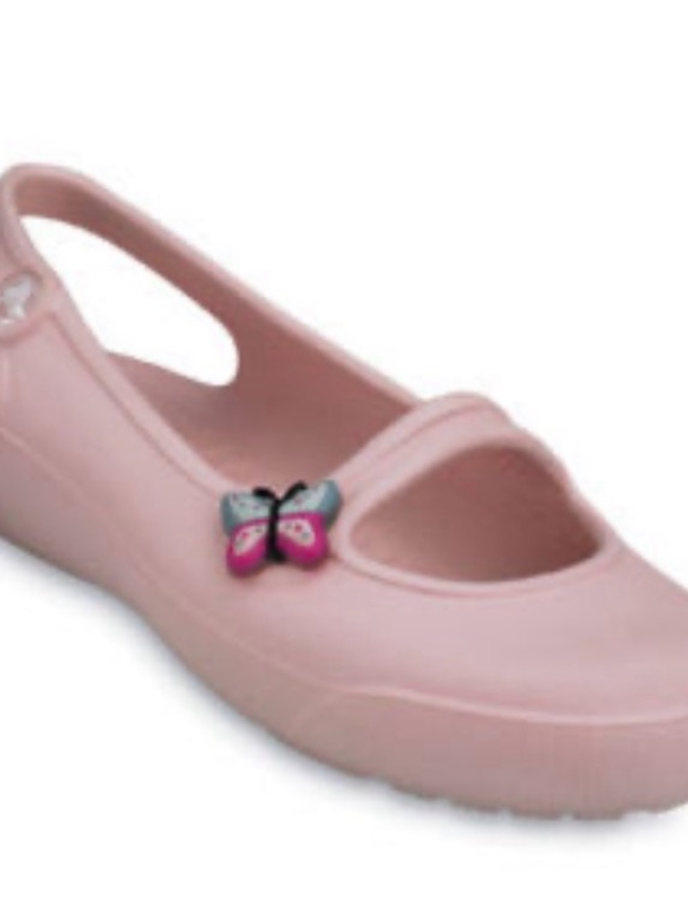 CROCS Kids Pink Mary Jane Sandal with Butterfly Charm